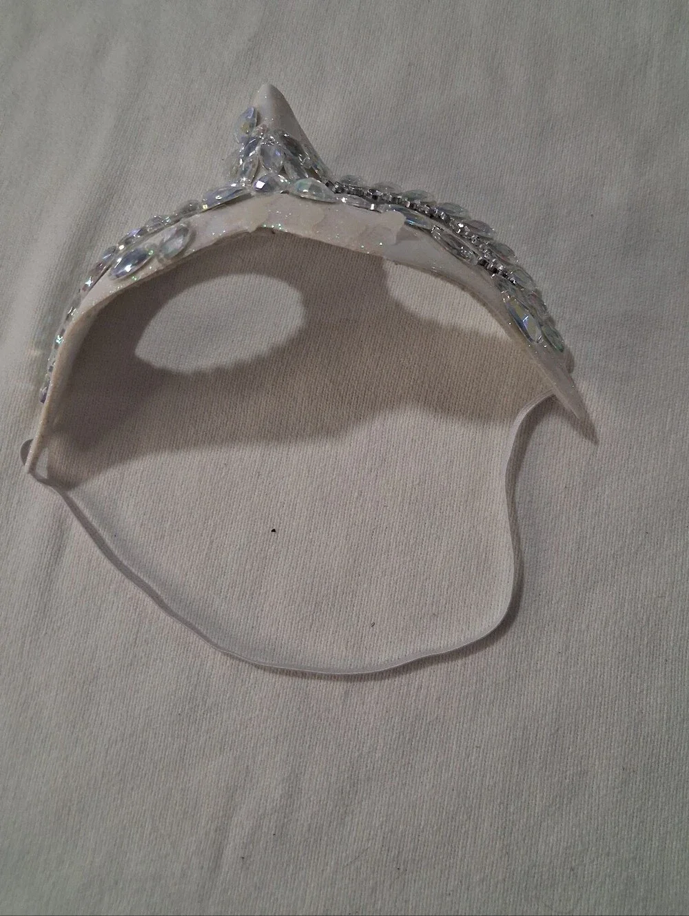 White Jeweled Venetian Eye Mask - Women Accessories Halloween